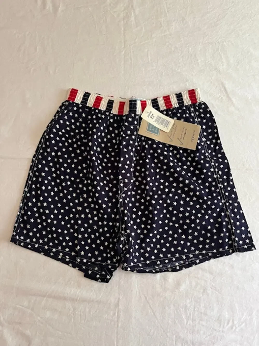 New Bottoms Out Boxers Size Medium 34-36 Red White Blue Stars